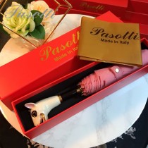 Pasotti-04-4 萌塔匯可愛新品原單釉彩狗頭手把防曬半自動折疊晴雨傘