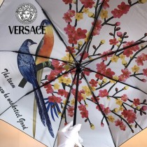 VERSACE雨傘-01-2 范思哲原單花卉與鳥印花防紫外線自動折疊晴雨傘