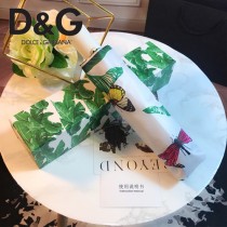 D&G雨傘-01 杜嘉班三折全自動開收納鋼桿纖維骨架綠芭蕉葉印花雨傘