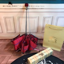 Burberry雨傘-02 巴寶莉最新款原單品質經典格子花邊全自動折疊晴雨傘