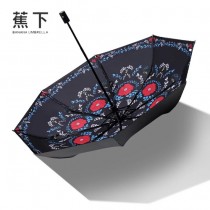 Banana Umbrella-03 蕉下夏季爆款防紫外線自動折疊晴雨傘小黑傘