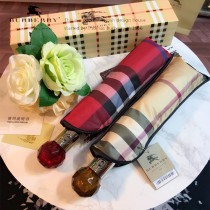 Burberry雨傘-01 巴寶莉最新款原單品質經典格子花邊全自動折疊晴雨傘