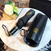 GIVENCHY雨傘-01 紀梵希夏季必備LOGO印花防紫外線自動折疊晴雨傘小黑傘