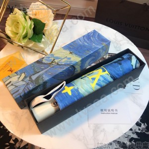 Louis Vuitton雨傘-06 路易威登專櫃夏季新款梵高經典油畫圖案全自動折疊晴雨傘