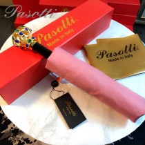 Pasotti-04-6 萌塔匯可愛新品原單鑲鑽皇冠手把防曬半自動折疊晴雨傘