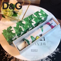 D&G雨傘-01 杜嘉班三折全自動開收納鋼桿纖維骨架綠芭蕉葉印花雨傘