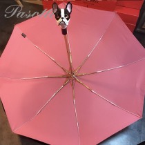 Pasotti-04-3 萌塔匯可愛新品原單釉彩狗頭手把防曬半自動折疊晴雨傘