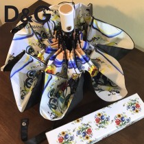 D&G雨傘-03 杜嘉班納全自動強力拒水黑膠高端數碼印花晴雨傘 分內外花兩色