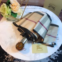 Burberry雨傘-01 巴寶莉最新款原單品質經典格子花邊全自動折疊晴雨傘
