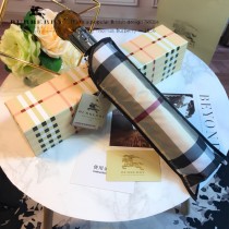 Burberry雨傘-01 巴寶莉最新款原單品質經典格子花邊全自動折疊晴雨傘
