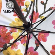 VERSACE雨傘-01-2 范思哲原單花卉與鳥印花防紫外線自動折疊晴雨傘