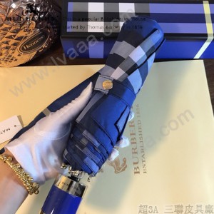 Burberry雨傘-03 巴寶莉最新款原單品質經典格子花邊全自動折疊晴雨傘