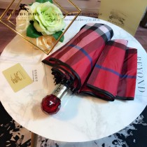 Burberry雨傘-02 巴寶莉最新款原單品質經典格子花邊全自動折疊晴雨傘
