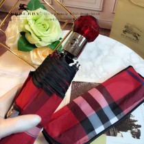 Burberry雨傘-02 巴寶莉最新款原單品質經典格子花邊全自動折疊晴雨傘