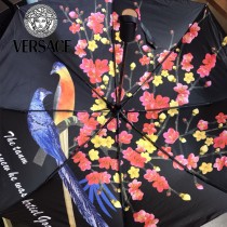 VERSACE雨傘-01 范思哲原單花卉與鳥印花防紫外線自動折疊晴雨傘