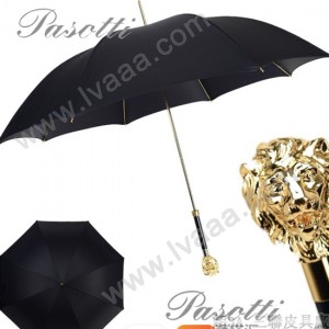 Pasotti-01 萌塔匯時尚個性男女款原單金色獅子頭手把防曬半自動長柄晴雨傘