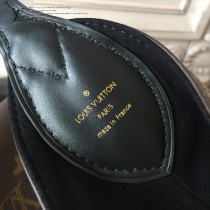 LV-43545 路易威登新款時尚經典Monogram Flower 挂锁黑色原版皮LU Hobo手袋