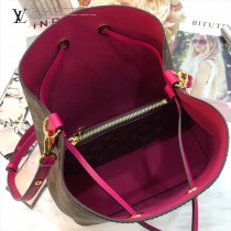 LV-M43570 路易威登新款时尚經典玫红色NEONOE手袋新潮水桶包 可斜跨
