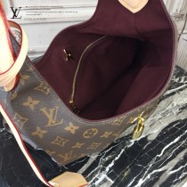 LV-43546 路易威登新款時尚經典Monogram Flower 挂锁米色原版皮LU Hobo手袋