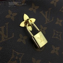 LV-43546 路易威登新款時尚經典Monogram Flower 挂锁米色原版皮LU Hobo手袋