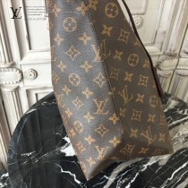 LV-43546 路易威登新款時尚經典Monogram Flower 挂锁米色原版皮LU Hobo手袋