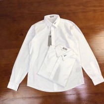 主宰時尚！dior 年度最帥襯衫！CD時尚簽名刺繡款！120支雙撚紗府綢棉！男士長袖純色襯衫（白色）