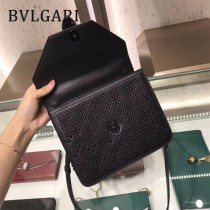 Bvlgari原單-283995-01 寶格麗原單新款同色系柳釘人字紋圖案小牛皮翻蓋包