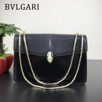 Bvlgari原單-0019-02 寶格麗意大利最高級定制魔鬼珍珠魚配光面小牛皮斜背包