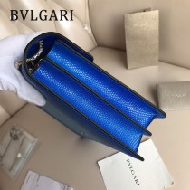 BVLGARI 35362-9 歐洲限量版原單意大利蜥蜴紋彩色蛇頭單肩斜挎包