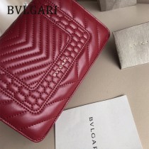 BVLGARI 38102-12 潮流新品衍縫網格設計原單黃銅蛇頭扣單肩斜挎包