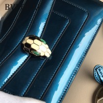 BVLGARI 35362-2 專櫃新品衍縫網格設計原單蛇頭琺瑯扣單肩斜挎包