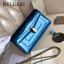 BVLGARI 37044-5 高端時尚原單漆皮全銅五金彩色蛇頭扣手拿晚宴包