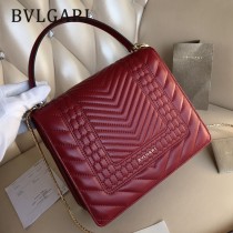 BVLGARI 38330-5 專櫃新品衍縫網格設計原單彩色蛇頭扣手提單肩包