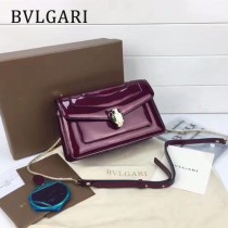 BVLGARI 38102-2 人氣新品女士原單漆皮純銅五金彩色蛇頭扣小號單肩斜跨包