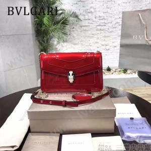 BVLGARI 38102-3 人氣新品女士原單漆皮純銅五金彩色蛇頭扣小號單肩斜跨包