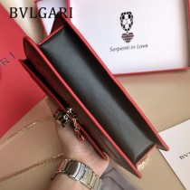 Bvlgari0016-2 全新情人節限定原單紅心琺瑯裝飾蛇頭扣單肩斜挎包