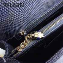 BVLGARI 35362-8 歐洲限量版原單意大利蜥蜴紋彩色蛇頭單肩斜挎包