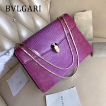 BVLGARI 35362-10 歐洲限量版原單意大利蜥蜴紋彩色蛇頭單肩斜挎包