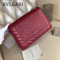 BVLGARI 35362-3 專櫃新品衍縫網格設計原單蛇頭琺瑯扣單肩斜挎包