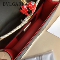 Bvlgari0016-2 全新情人節限定原單紅心琺瑯裝飾蛇頭扣單肩斜挎包