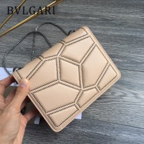 BVLGARI 35107-6 專櫃新品原單縫網格系列搭配全銅五金蛇頭琺瑯扣單肩斜挎包