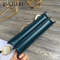 BVLGARI 35362-2 專櫃新品衍縫網格設計原單蛇頭琺瑯扣單肩斜挎包