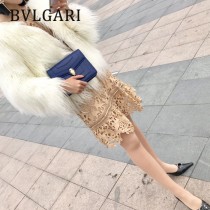 BVLGARI 35107 人氣新品原單胎牛皮鏈條鎖扣設計單肩斜挎包