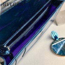 BVLGARI 37044-5 高端時尚原單漆皮全銅五金彩色蛇頭扣手拿晚宴包