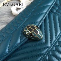 BVLGARI 35362-2 專櫃新品衍縫網格設計原單蛇頭琺瑯扣單肩斜挎包
