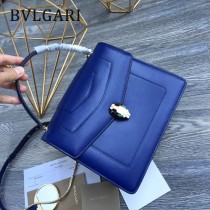 BVLGARI 38330 專櫃新品女士原單胎牛皮蛇頭琺瑯扣手提單肩包