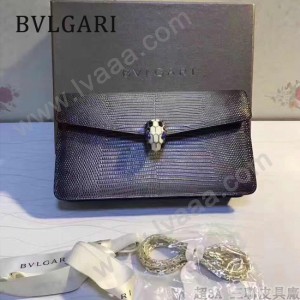 BVLGARI 37044-2 高貴奢侈Seprentl Forever原單意大利蜥蜴紋彩色蛇頭扣手拿晚宴包