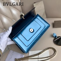 BVLGARI 37044-5 高端時尚原單漆皮全銅五金彩色蛇頭扣手拿晚宴包