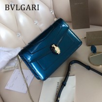 BVLGARI 38102 人氣新品女士原單漆皮純銅五金彩色蛇頭扣小號單肩斜跨包