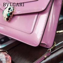 BVLGARI 38102-4 人氣新品女士原單漆皮純銅五金彩色蛇頭扣小號單肩斜跨包